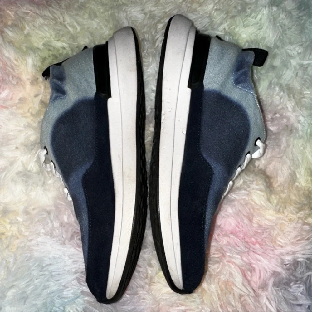 Chanel Blue Denim CC Logo Sneakers Size 38